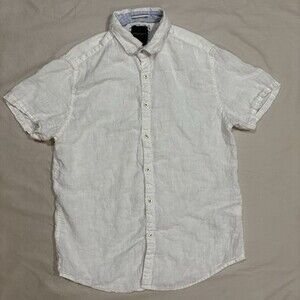 Ricky Singh Denim Flower Men's Short Sleeve Shirt, Size S, Button-Up